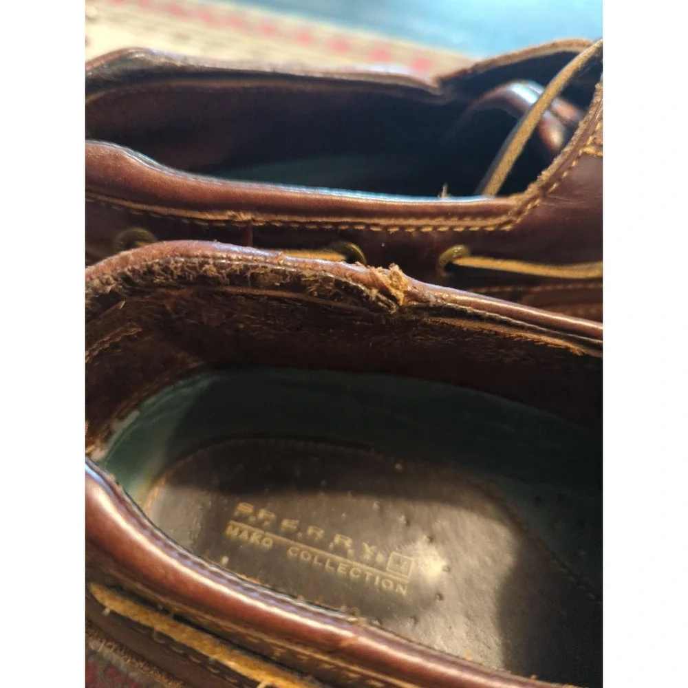 Men's Sperry 2-Eye Boat Shoes Dark Brown Size 9 M Pre-Owned Good Condition!